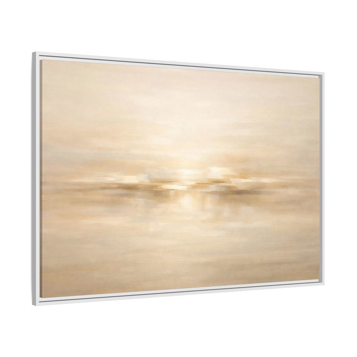 Side Mockup 7. Nature Abstract Landscape Beige And Gold Abstract shown as stretched canvas wall art