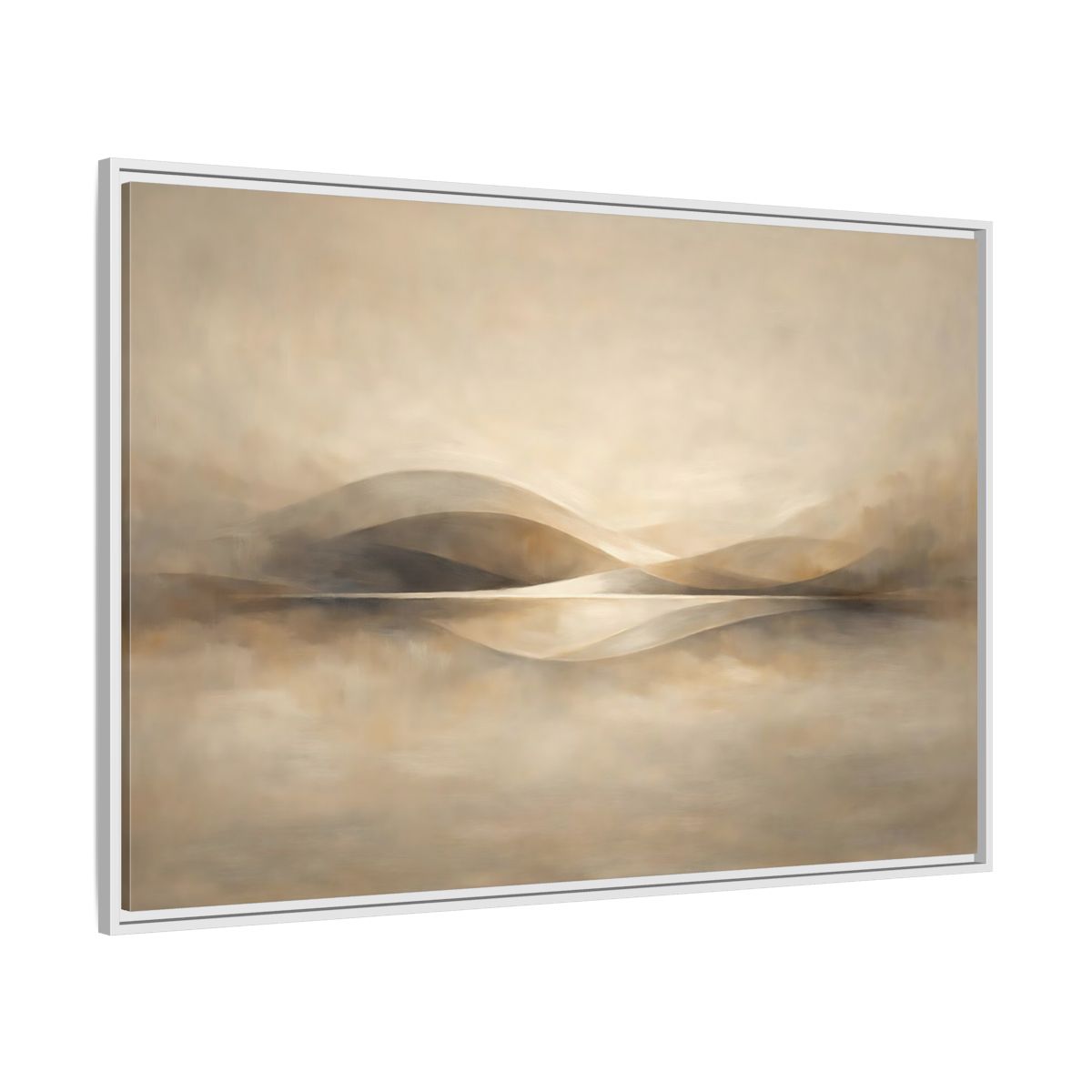 Side Mockup 7. Nature Abstract Landscape Beige Brown Landscape shown as stretched canvas wall art