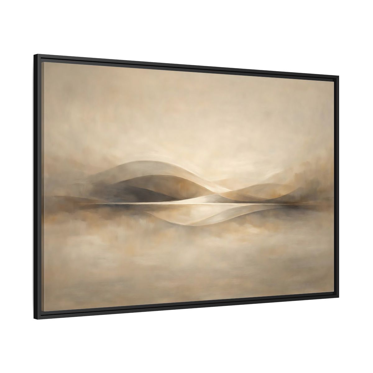 Side Mockup 12. Nature Abstract Landscape Beige Brown Landscape shown as stretched canvas wall art