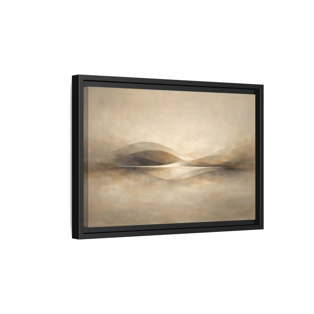 Side Mockup 6. Nature Abstract Landscape Beige Brown Landscape shown as stretched canvas wall art