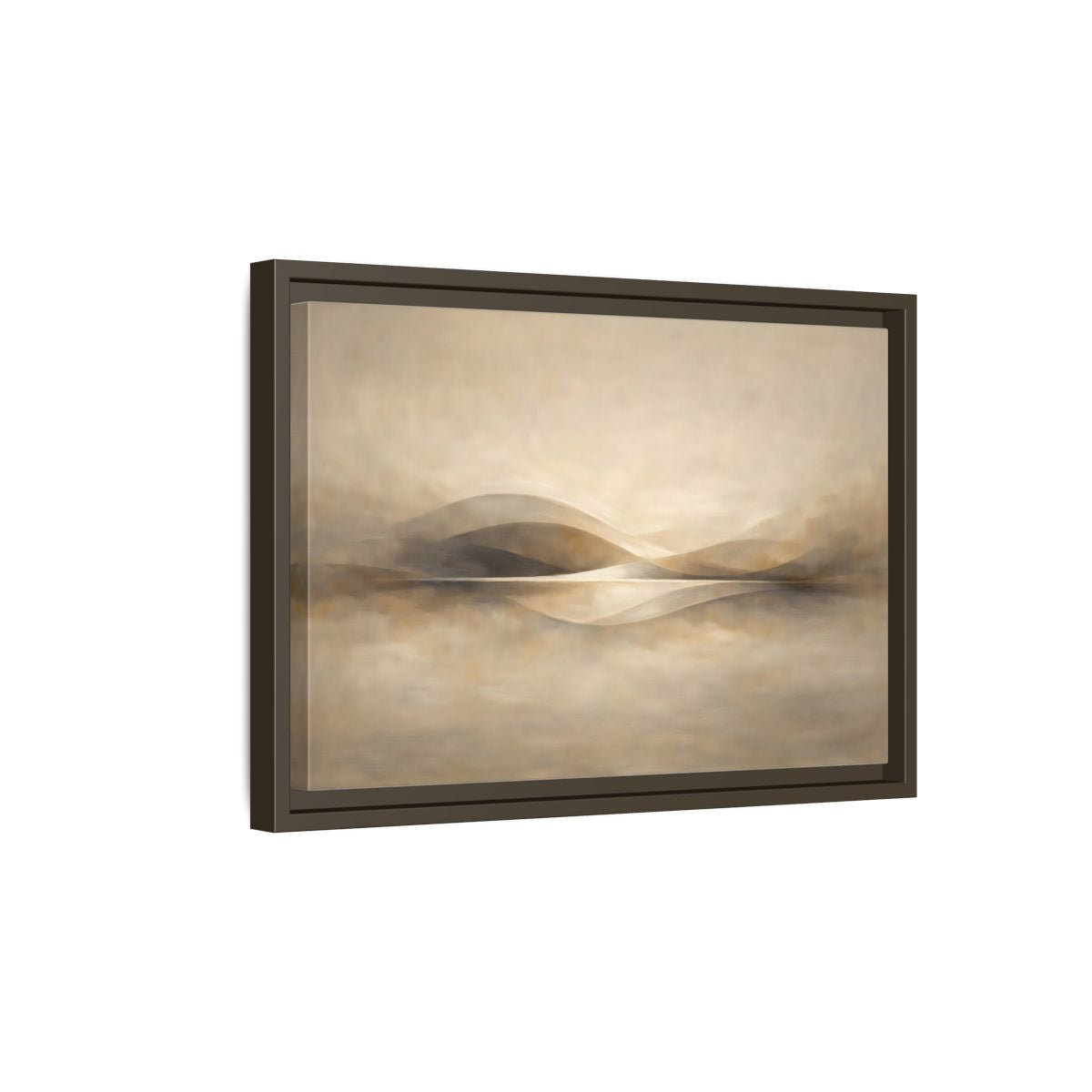 Side Mockup 5. Nature Abstract Landscape Beige Brown Landscape shown as stretched canvas wall art