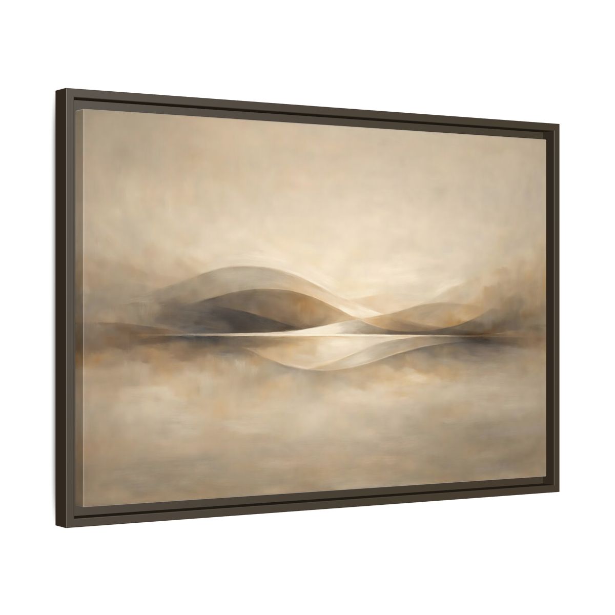 Side Mockup 11. Nature Abstract Landscape Beige Brown Landscape shown as stretched canvas wall art