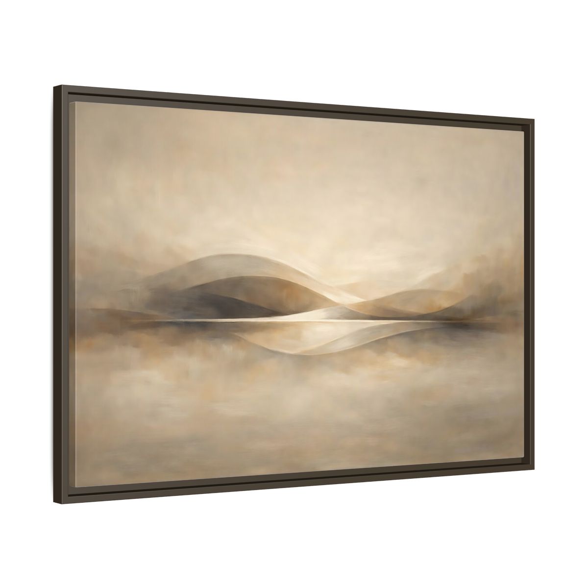 Side Mockup 9. Nature Abstract Landscape Beige Brown Landscape shown as stretched canvas wall art