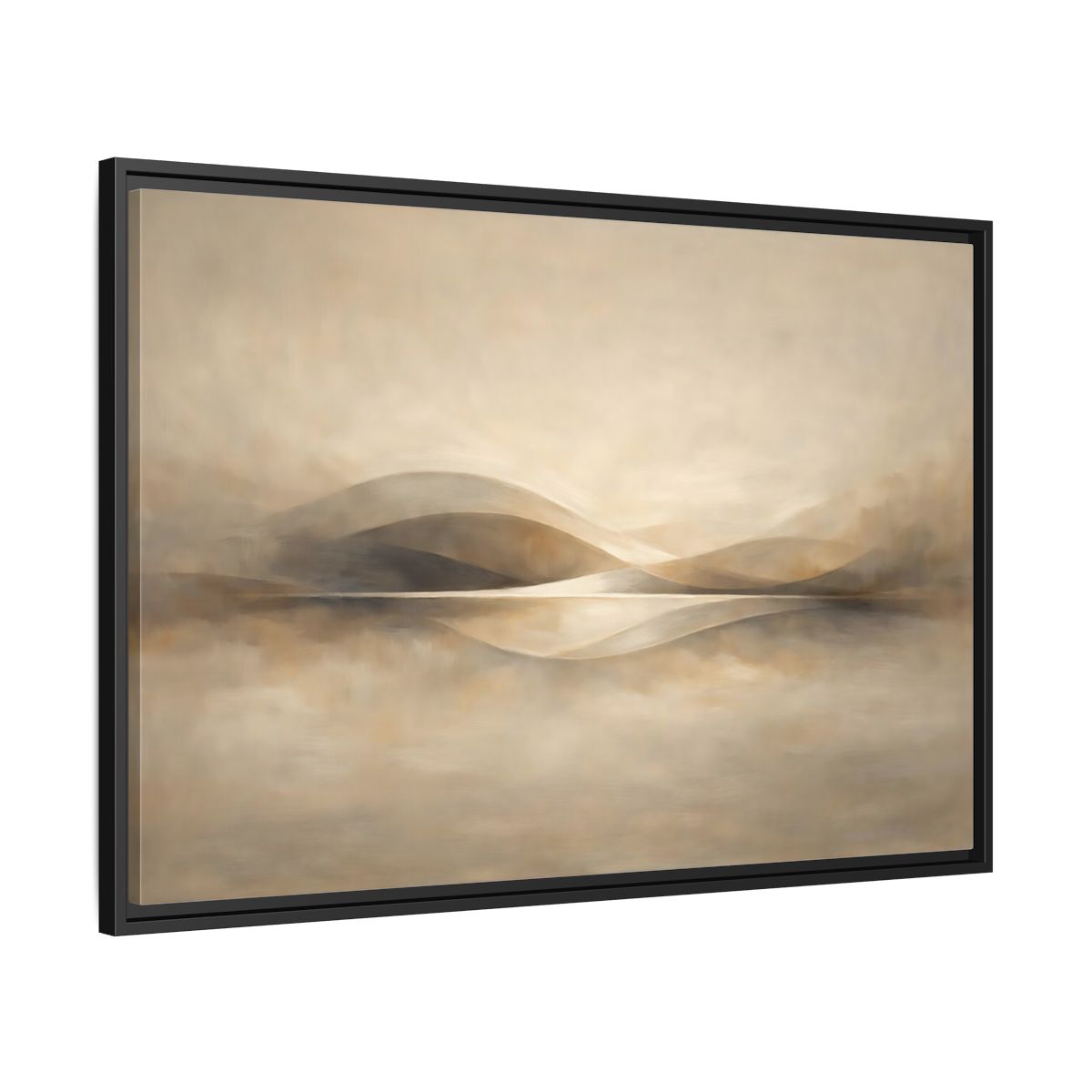 Side Mockup 13. Nature Abstract Landscape Beige Brown Landscape shown as stretched canvas wall art