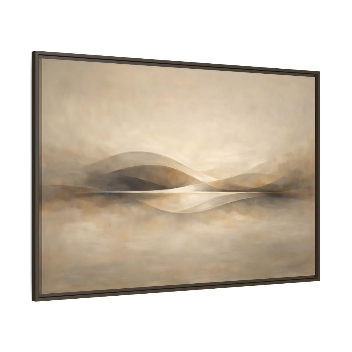 Main Mockup. Nature Abstract Landscape Beige Brown Landscape shown as stretched canvas wall art