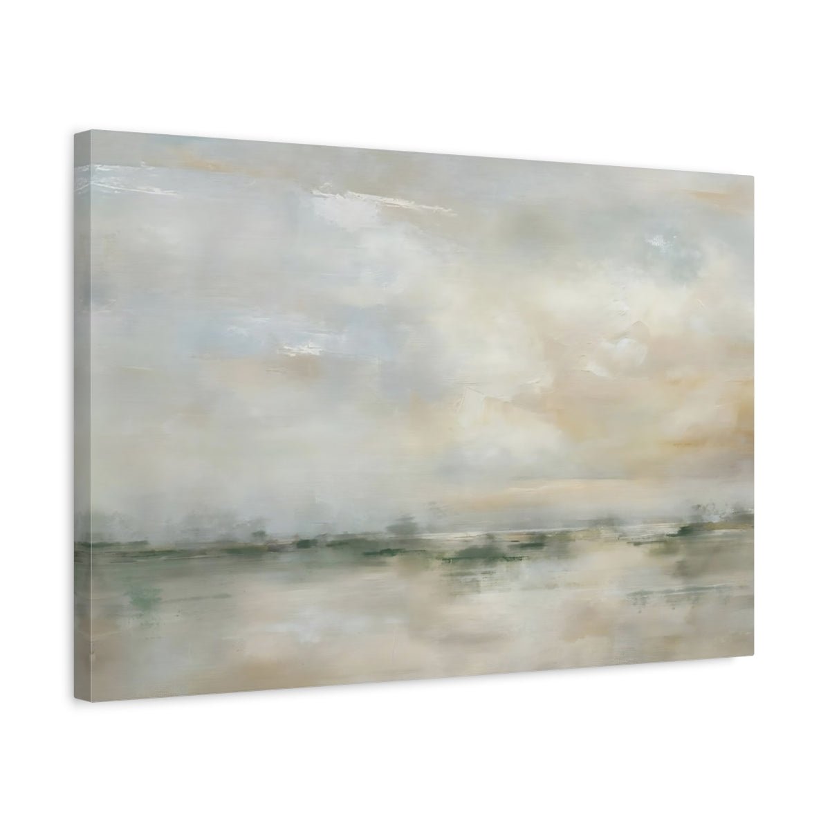 Nature Abstract Landscape Beige Green - Canvas Wall Art Print - YesArtYes