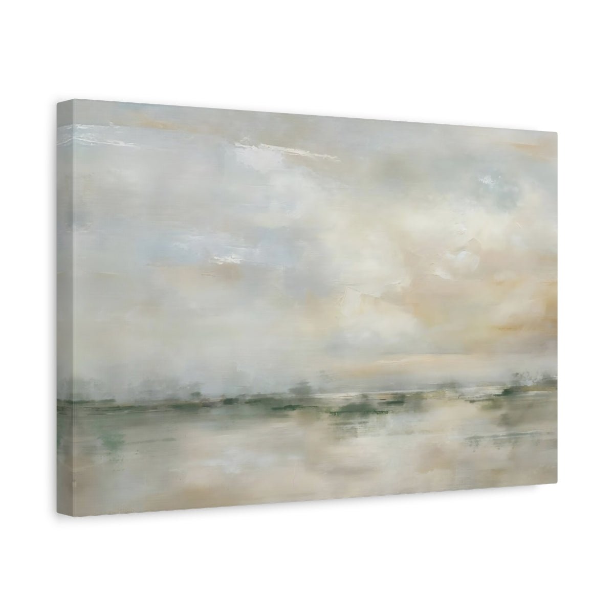 Nature Abstract Landscape Beige Green - Canvas Wall Art Print - YesArtYes