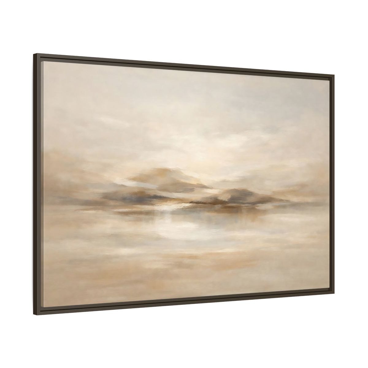 Main Mockup. Nature Abstract Landscape Brown And Beige shown as stretched canvas wall art
