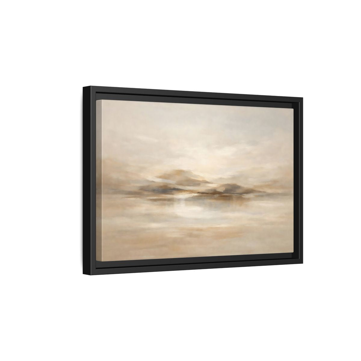 Side Mockup 6. Nature Abstract Landscape Brown And Beige shown as stretched canvas wall art