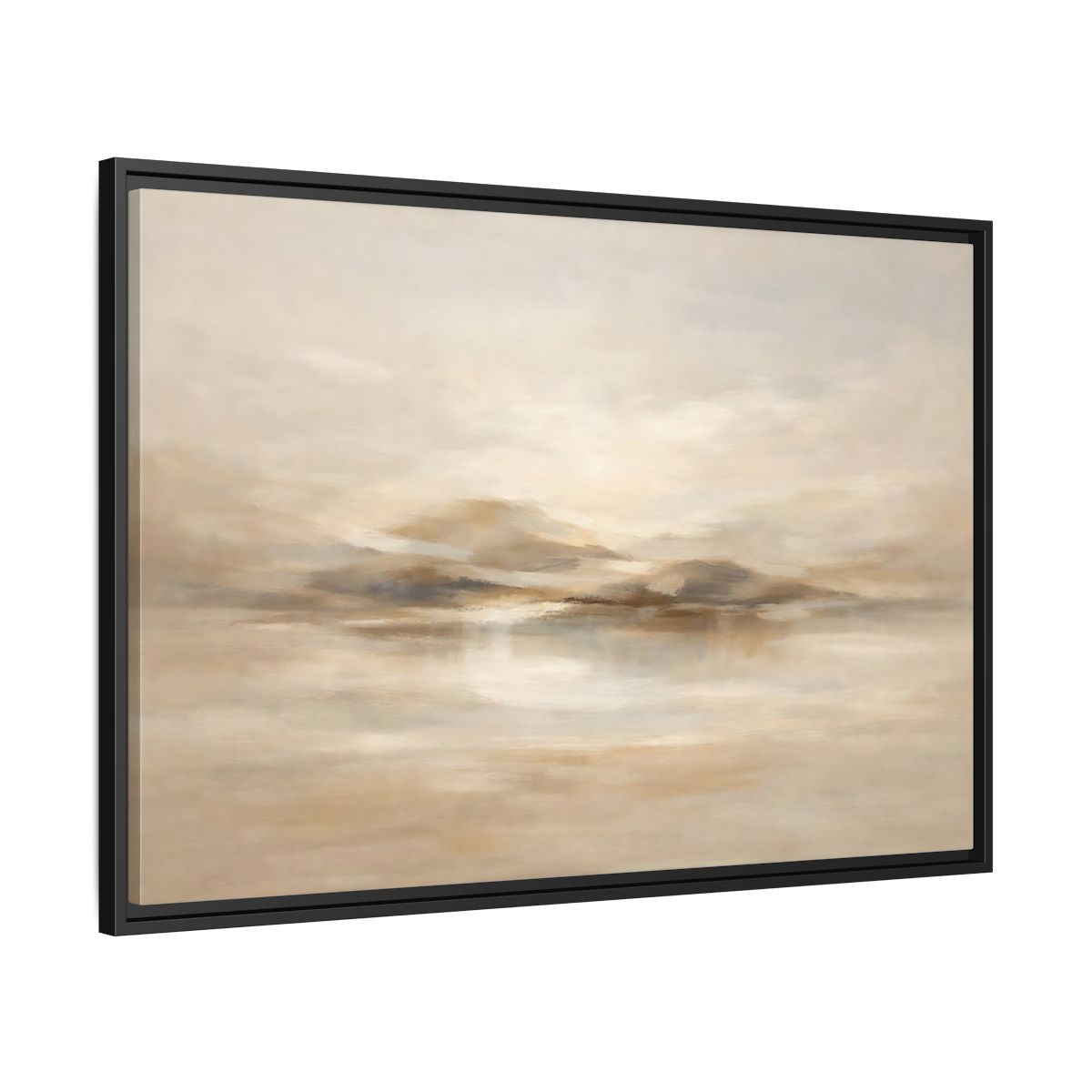 Side Mockup 13. Nature Abstract Landscape Brown And Beige shown as stretched canvas wall art