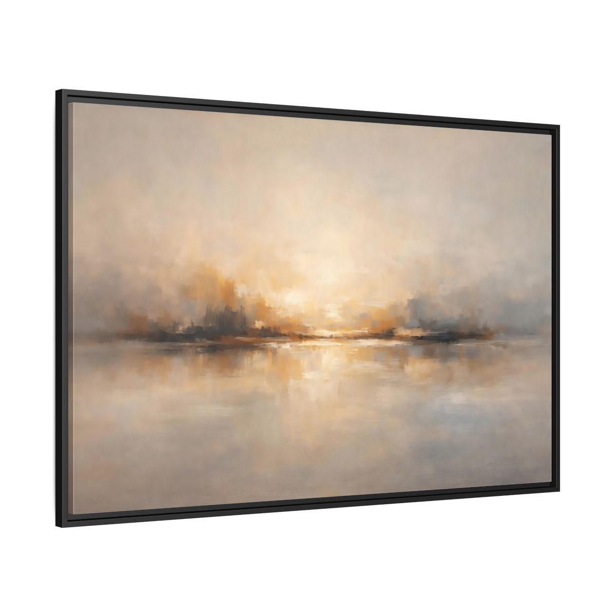 Side Mockup 12. Nature Abstract Landscape Gold Grey shown as stretched canvas wall art