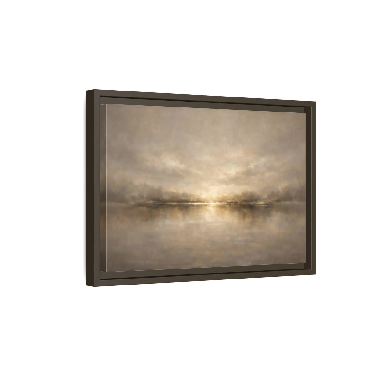 Side Mockup 5. Nature Abstract Landscape Golden Haze Landscape shown as stretched canvas wall art