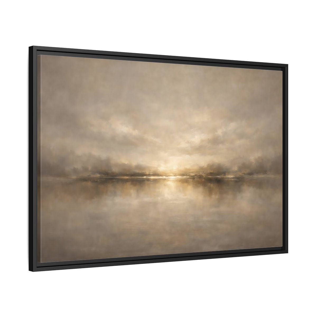 Side Mockup 13. Nature Abstract Landscape Golden Haze Landscape shown as stretched canvas wall art