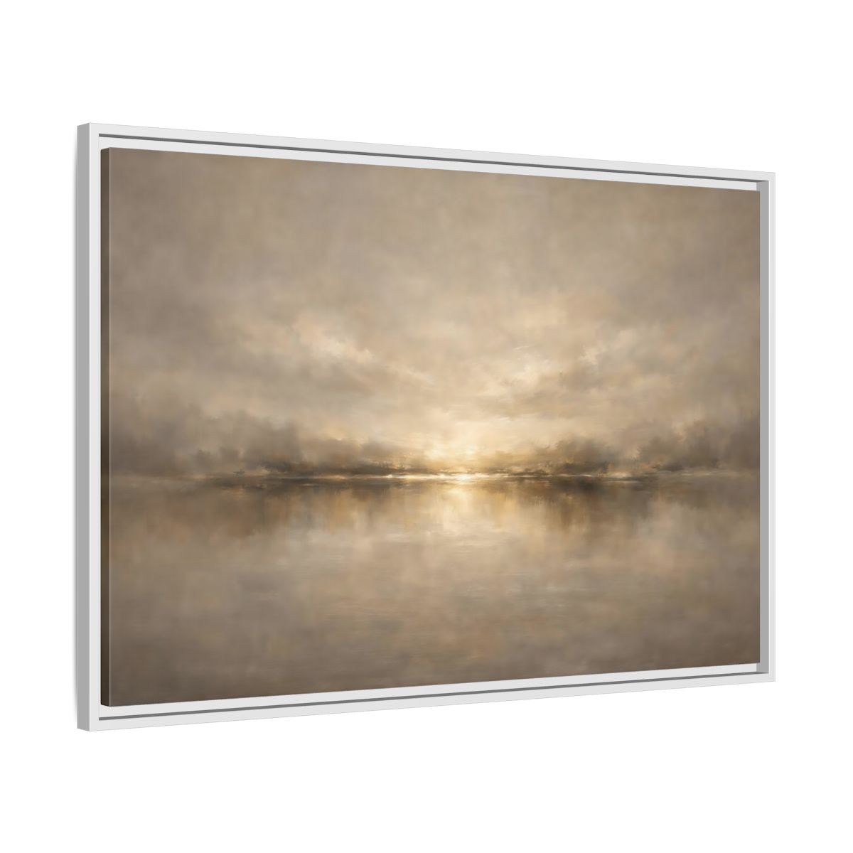 Side Mockup 8. Nature Abstract Landscape Golden Haze Landscape shown as stretched canvas wall art