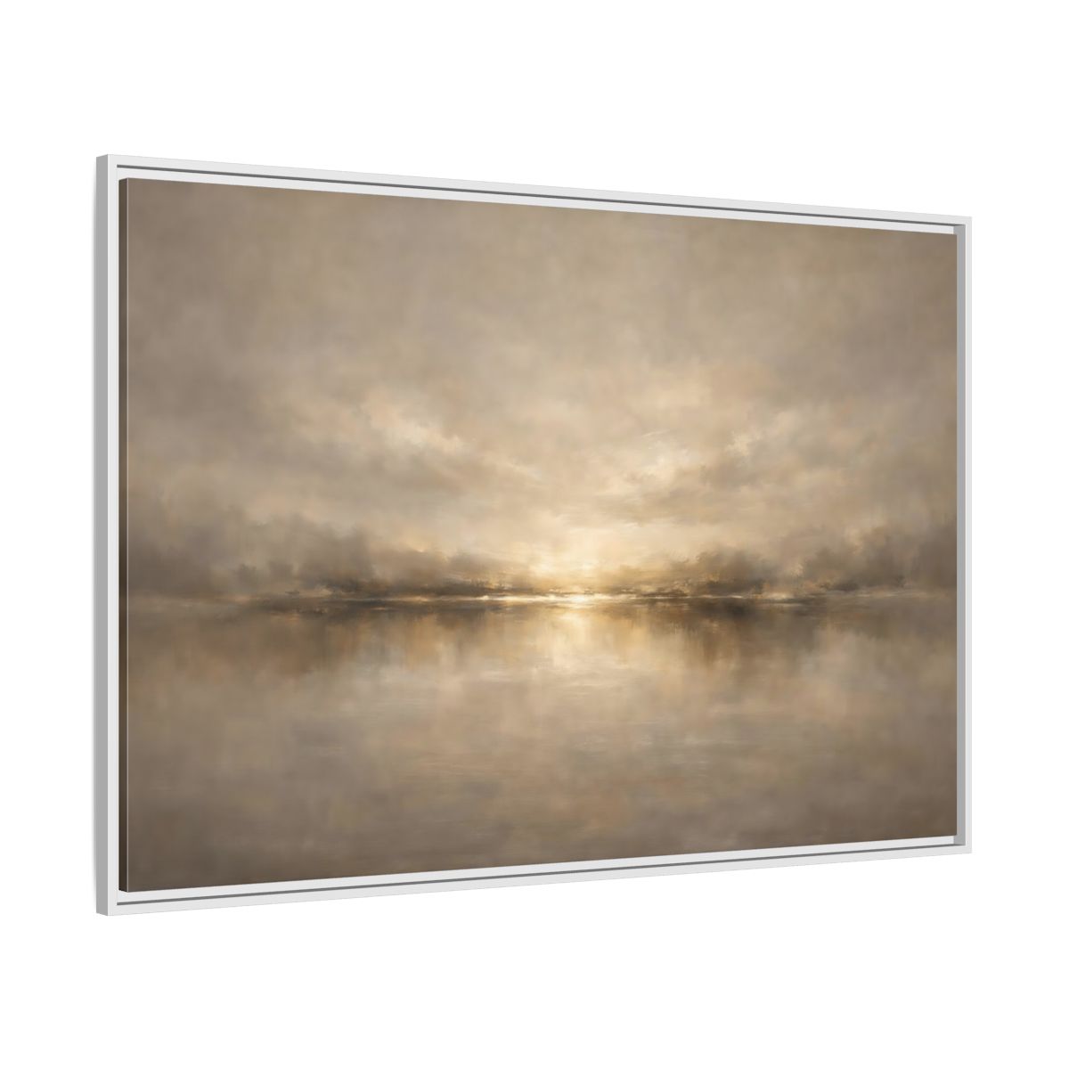 Side Mockup 7. Nature Abstract Landscape Golden Haze Landscape shown as stretched canvas wall art