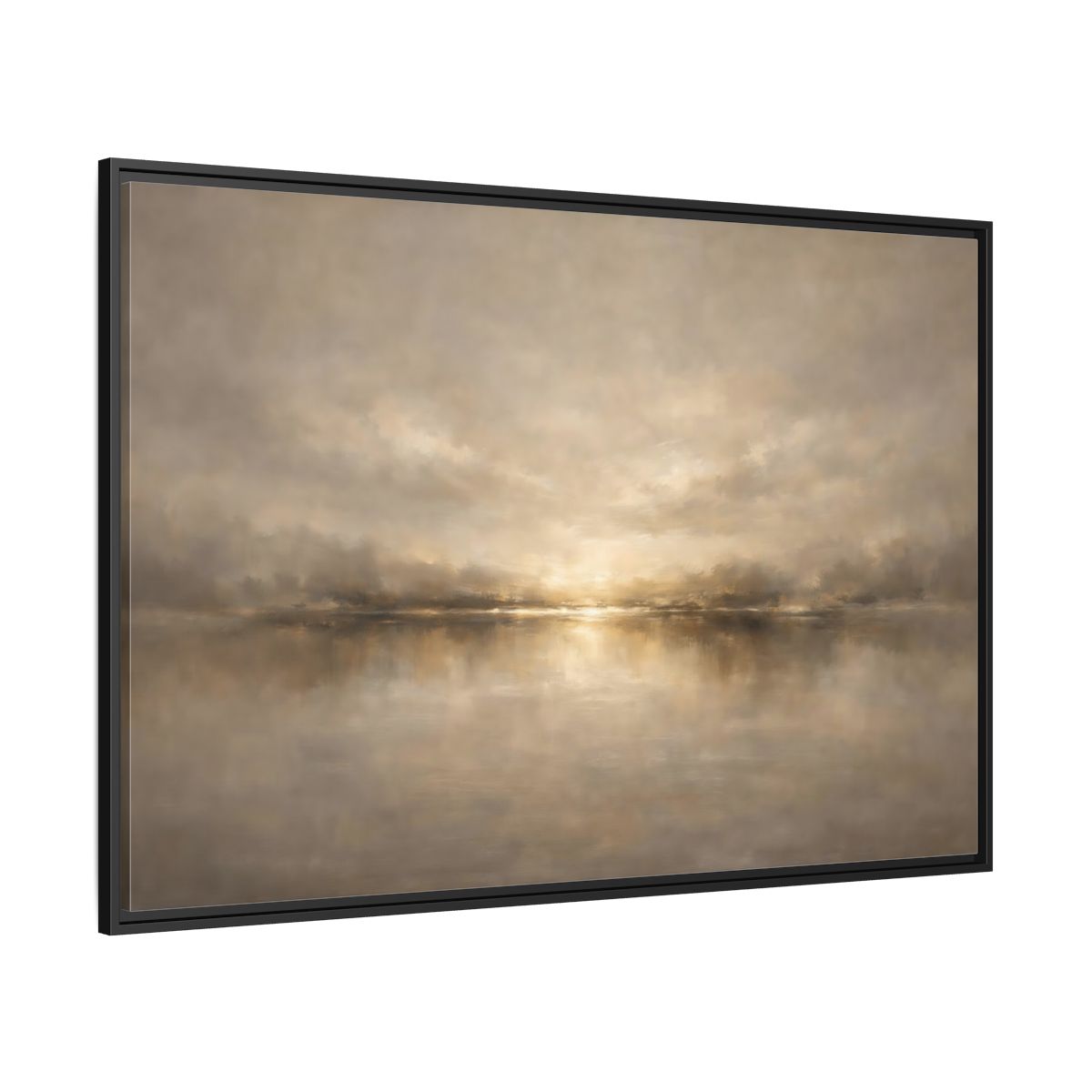Side Mockup 12. Nature Abstract Landscape Golden Haze Landscape shown as stretched canvas wall art