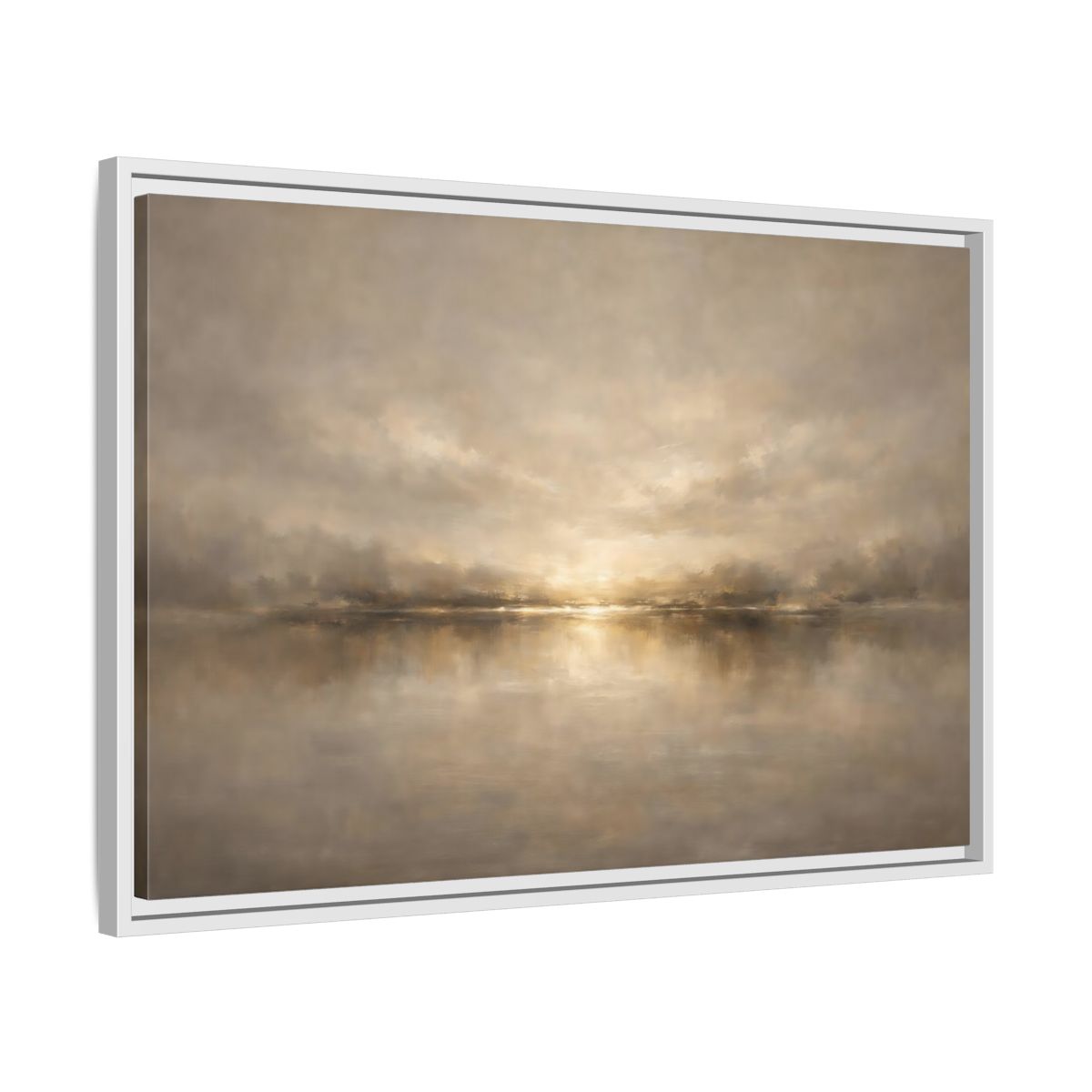 Side Mockup 10. Nature Abstract Landscape Golden Haze Landscape shown as stretched canvas wall art