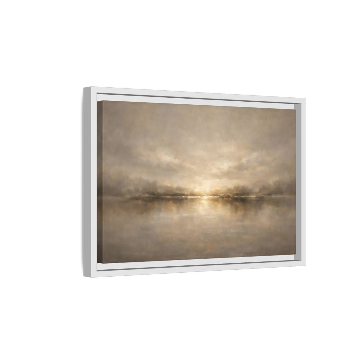 Side Mockup 4. Nature Abstract Landscape Golden Haze Landscape shown as stretched canvas wall art