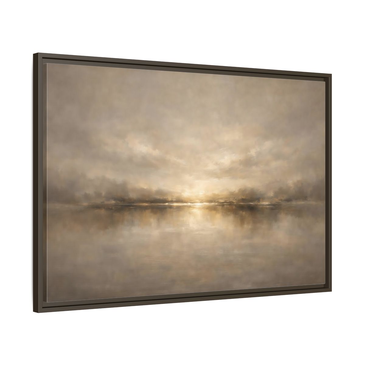 Side Mockup 9. Nature Abstract Landscape Golden Haze Landscape shown as stretched canvas wall art