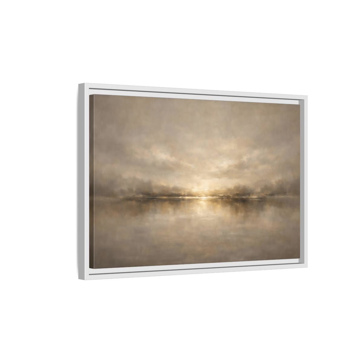 Side Mockup 1. Nature Abstract Landscape Golden Haze Landscape shown as stretched canvas wall art