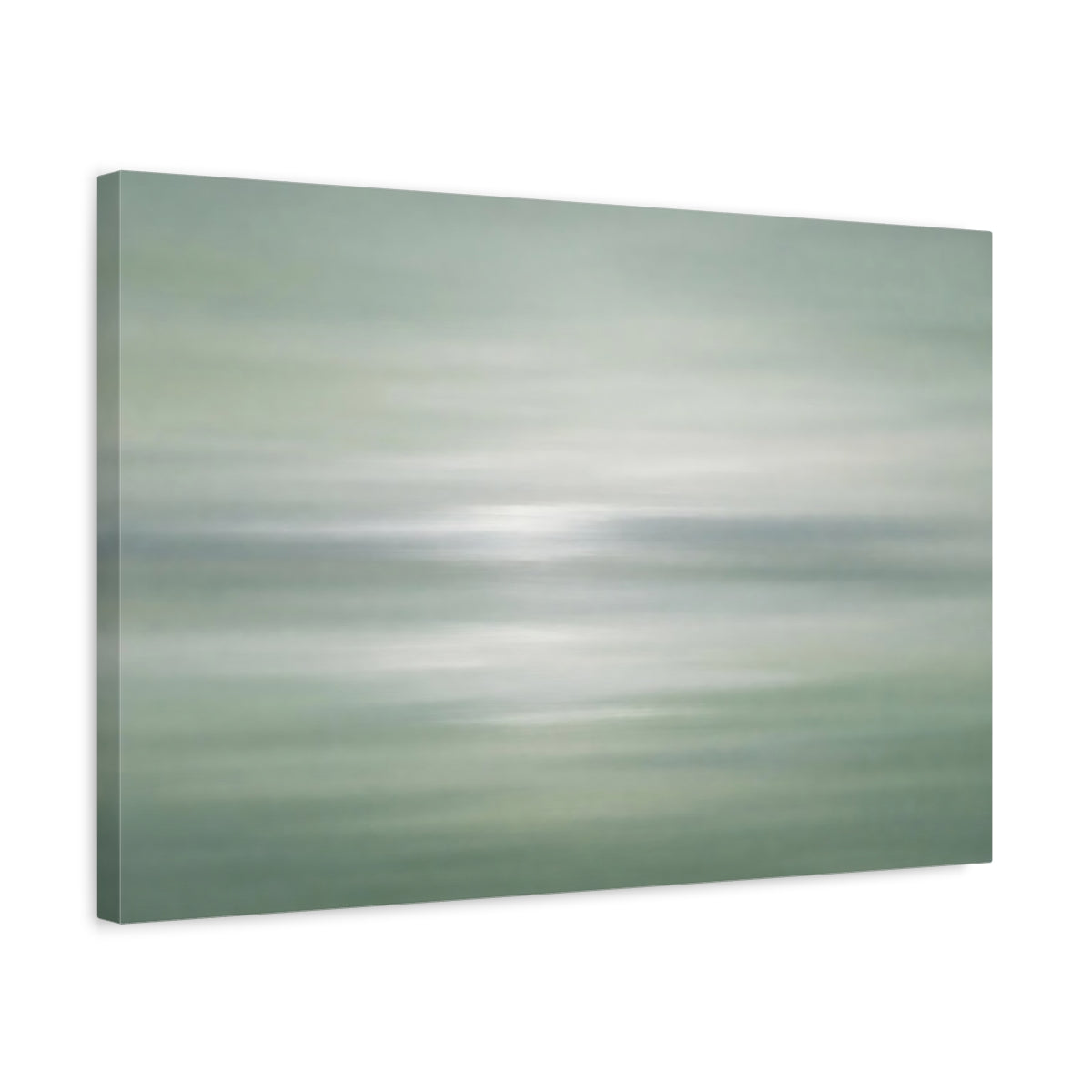 Side Mockup 3. Nature Abstract Landscape Mint Green Abstract shown as stretched canvas wall art