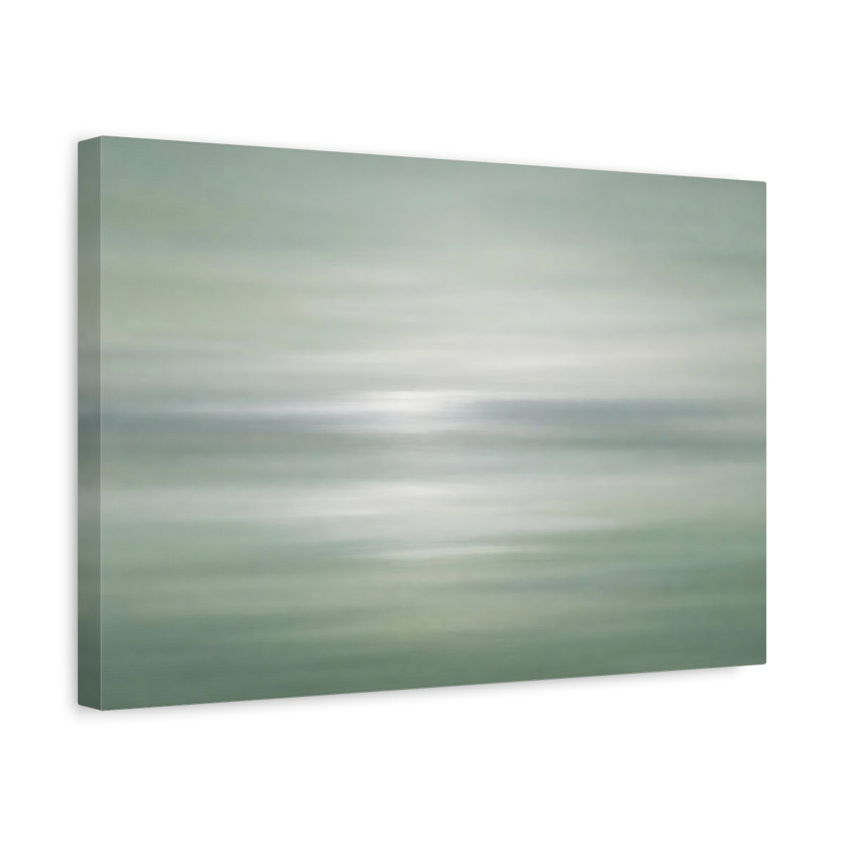 Side Mockup 4. Nature Abstract Landscape Mint Green Abstract shown as stretched canvas wall art