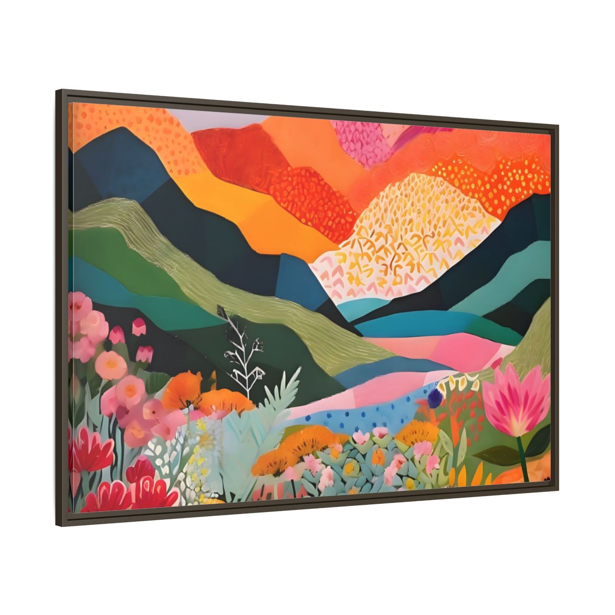 Main Mockup. Nature Abstract Landscape Vibrant Abstract Landscape shown as stretched canvas wall art