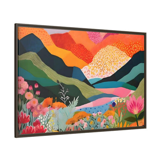 Main Mockup. Nature Abstract Landscape Vibrant Abstract Landscape shown as stretched canvas wall art
