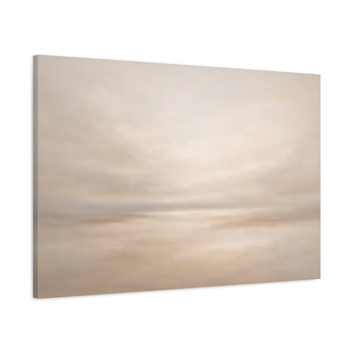 Side Mockup 1. Nature Abstract Sky Neutral Beige shown as stretched canvas wall art