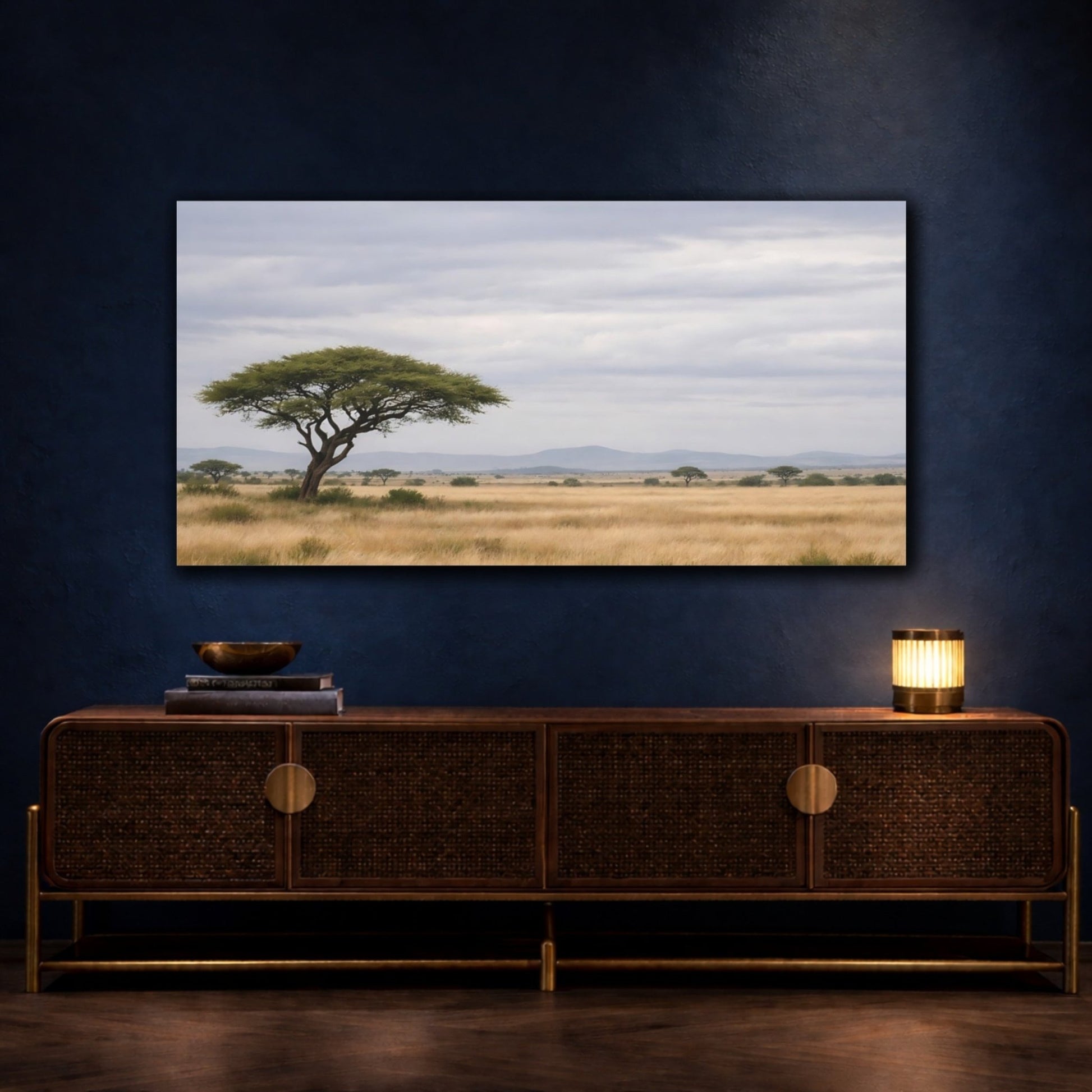 Nature Acacia Tree Savanna Landscape - Canvas Wall Art Print - YesArtYes