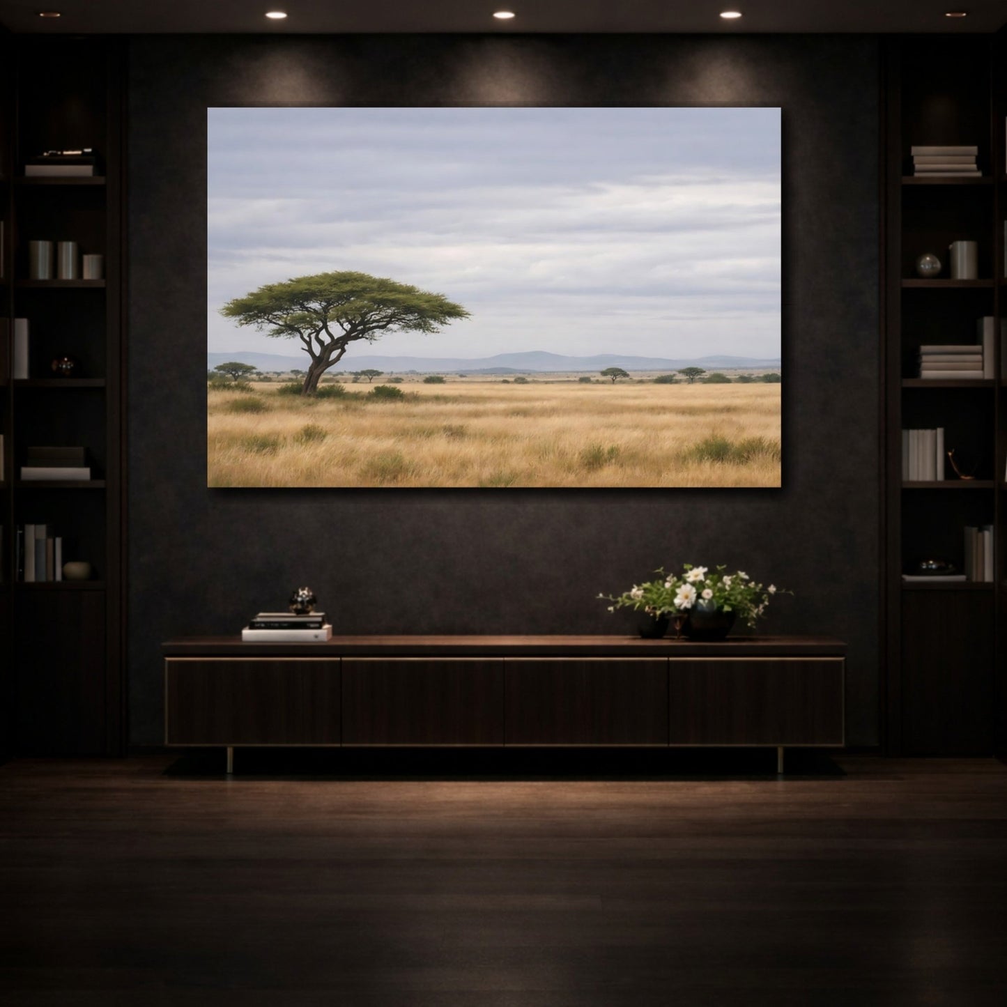 Nature Acacia Tree Savannah Landscape - Canvas Wall Art Print - YesArtYes