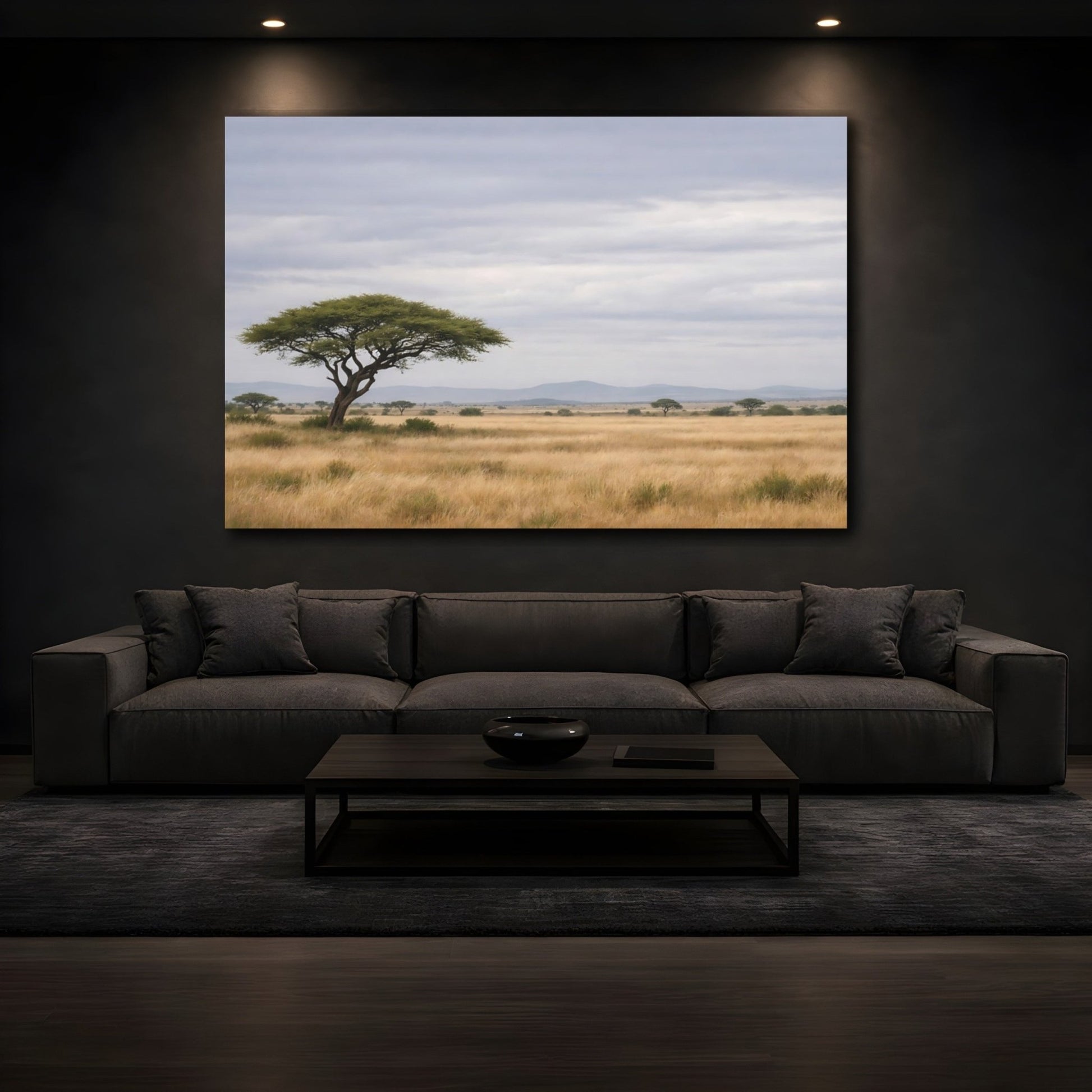 Nature Acacia Tree Savannah Landscape - Canvas Wall Art Print - YesArtYes