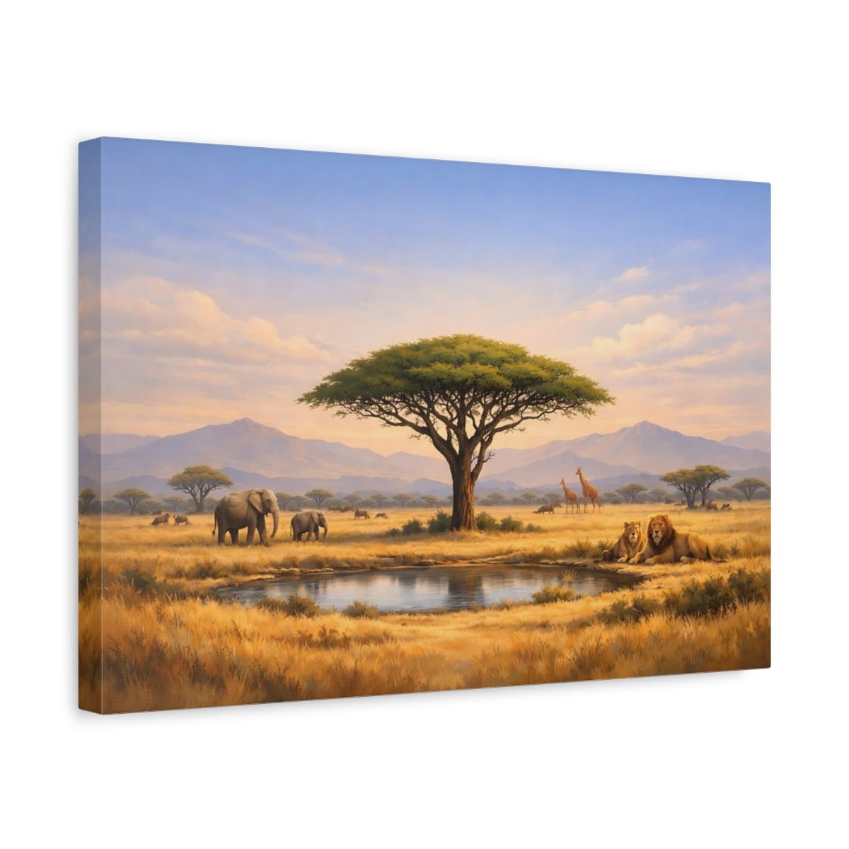 Nature African Wildlife Savannah Landscape - Canvas Wall Art Print - YesArtYes