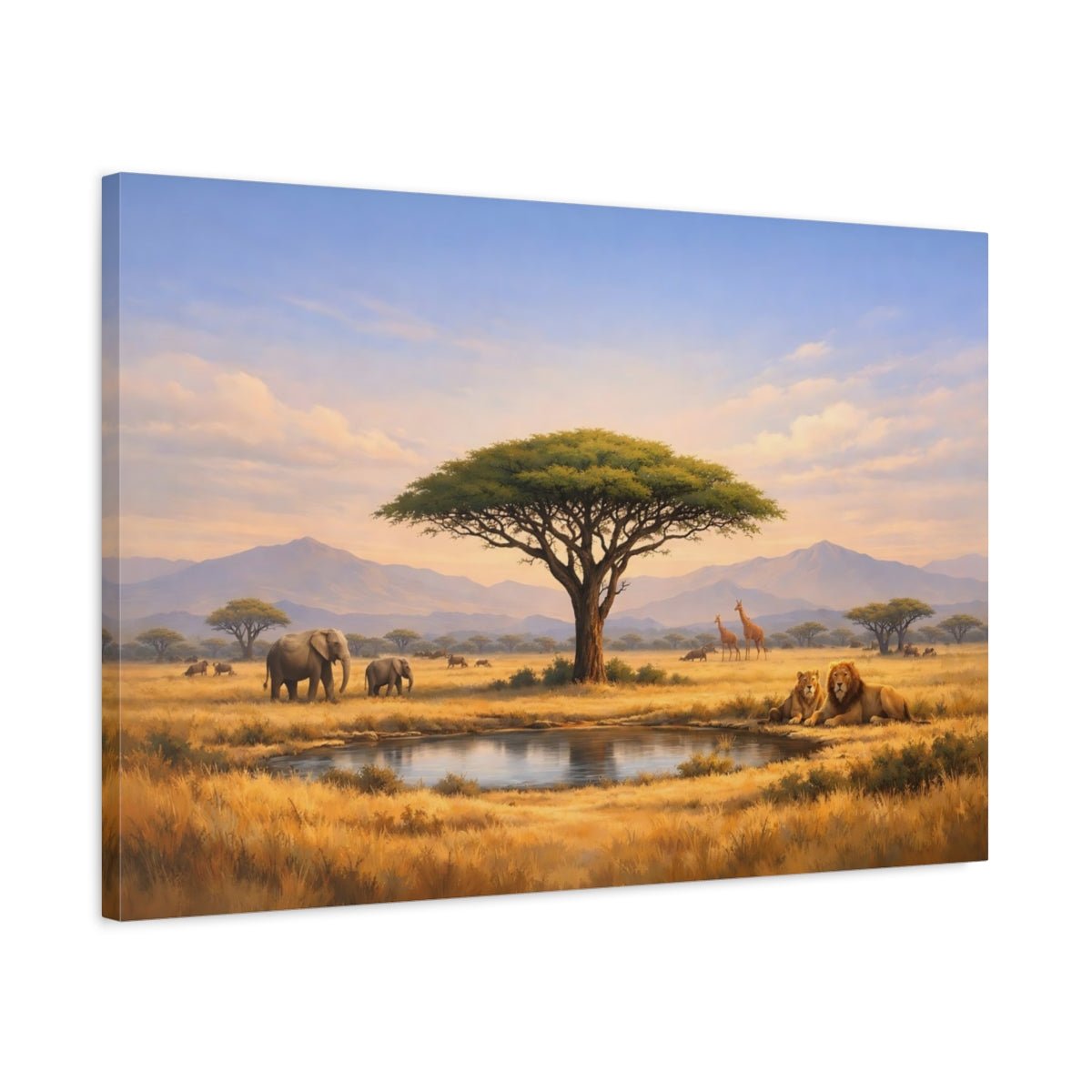 Nature African Wildlife Savannah Landscape - Canvas Wall Art Print - YesArtYes