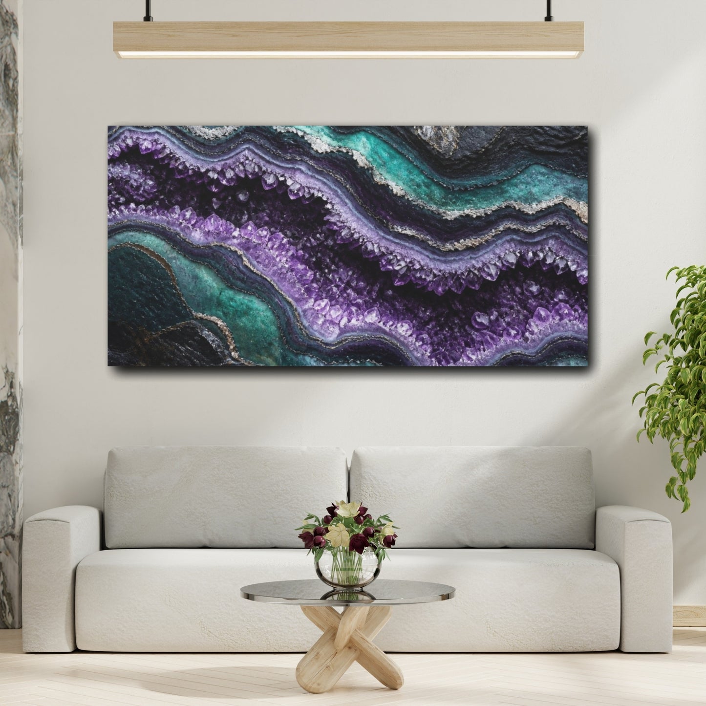 Mockup 2. Nature Amethyst Geode shown as canvas print