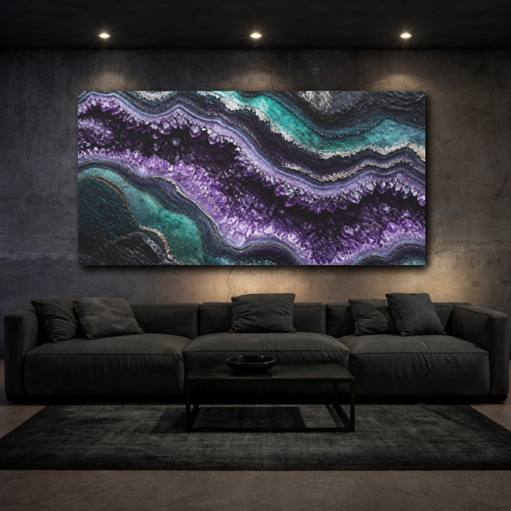 Mockup 3. Nature Amethyst Geode shown as canvas print