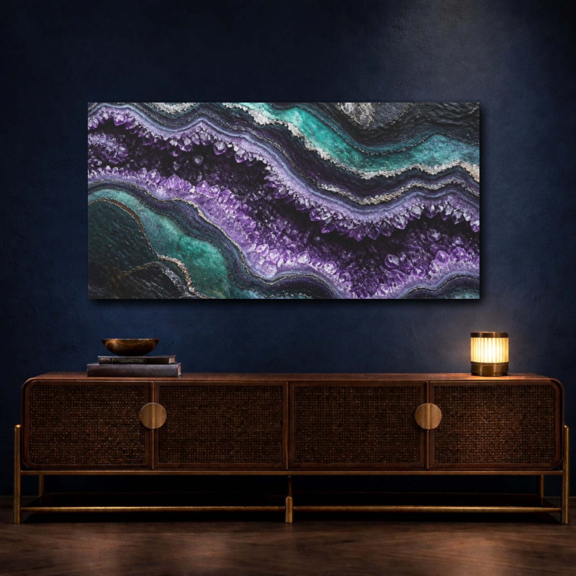 Mockup 4. Nature Amethyst Geode shown as canvas print