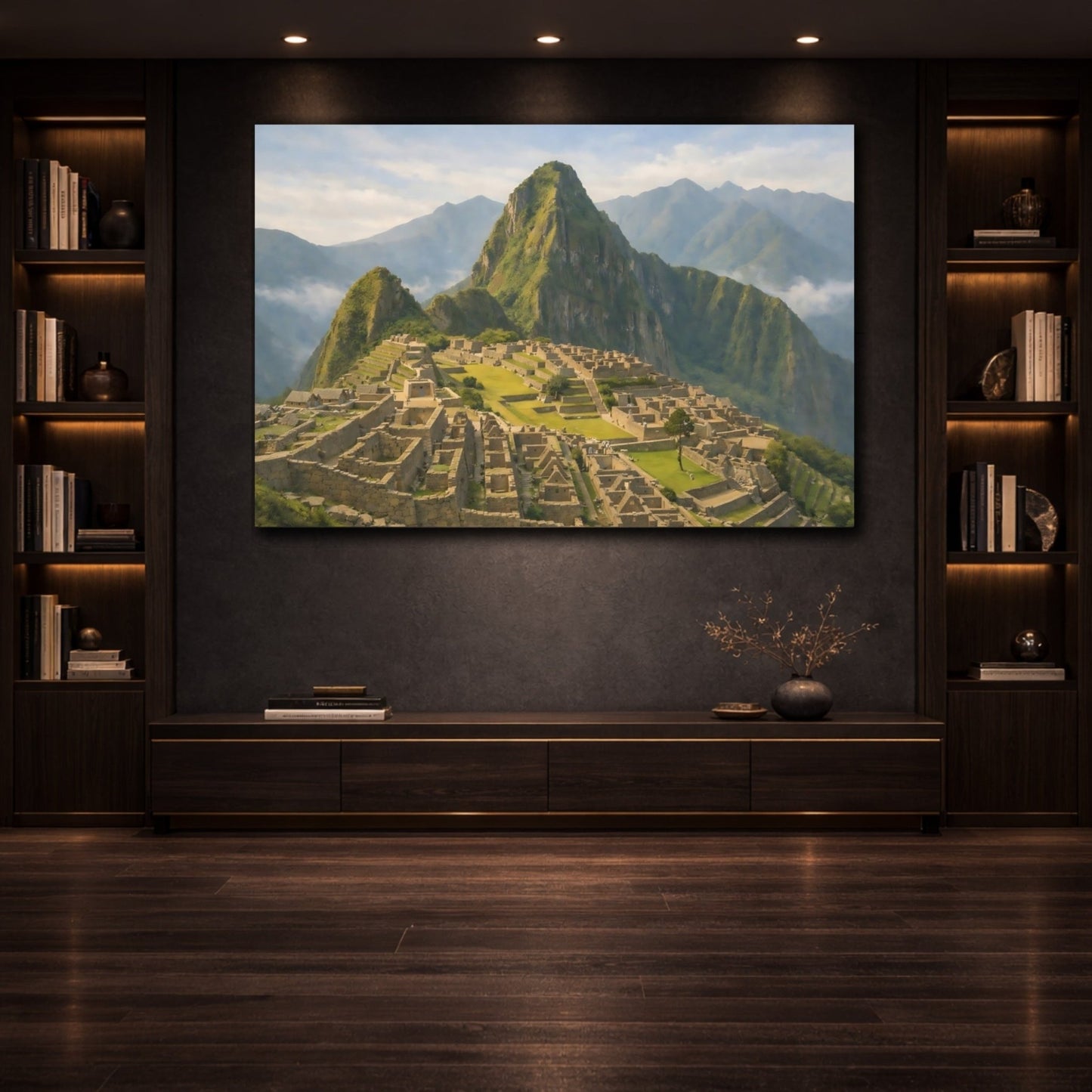 Nature Ancient City Machu Picchu Landscape - Canvas Wall Art Print - YesArtYes