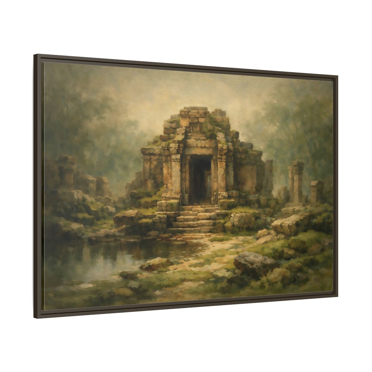 Main Mockup. Nature Ancient Temple Ancient Temple Ruins shown as stretched canvas wall art