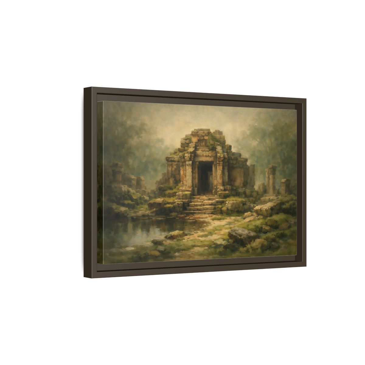 Side Mockup 5. Nature Ancient Temple Ancient Temple Ruins shown as stretched canvas wall art