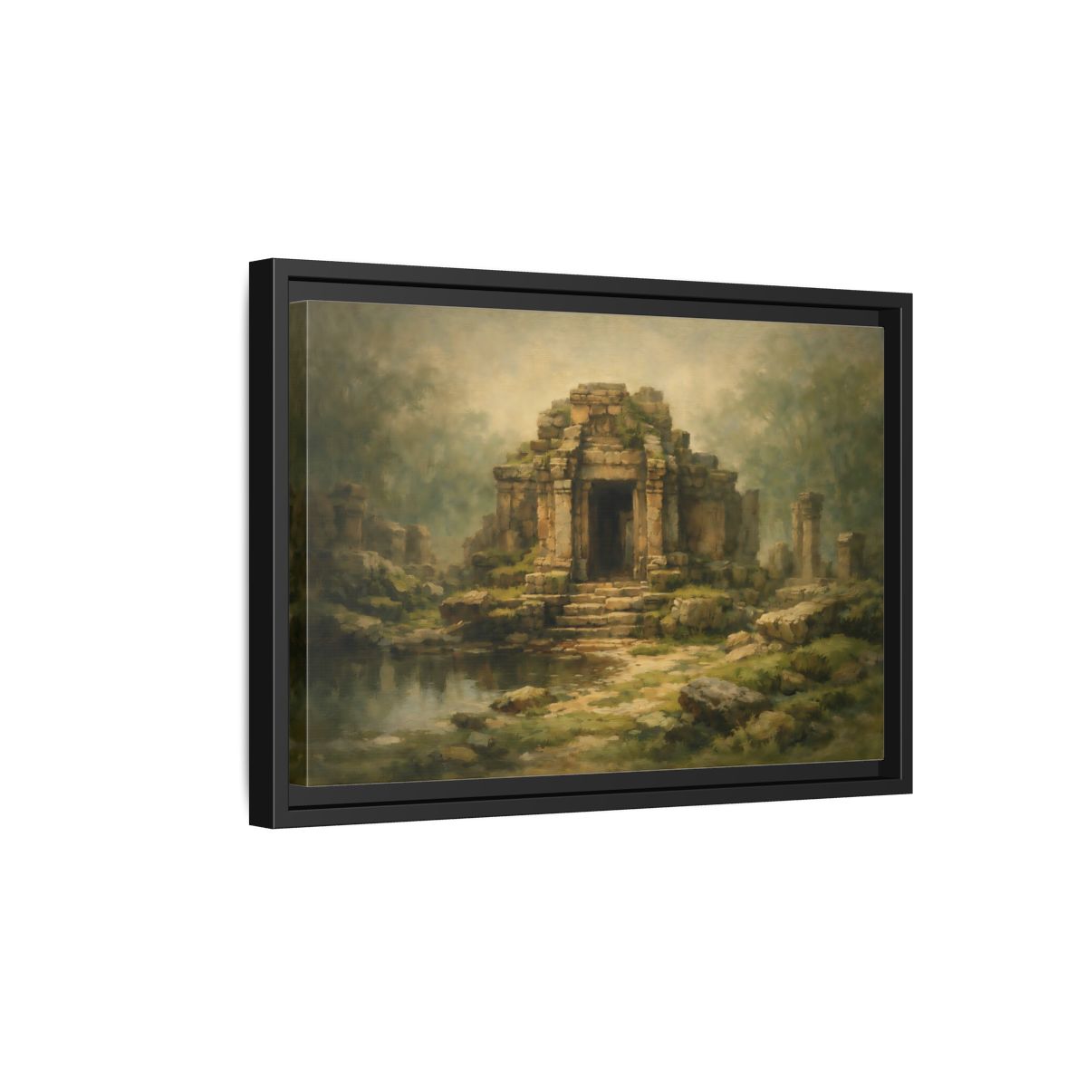 Side Mockup 6. Nature Ancient Temple Ancient Temple Ruins shown as stretched canvas wall art