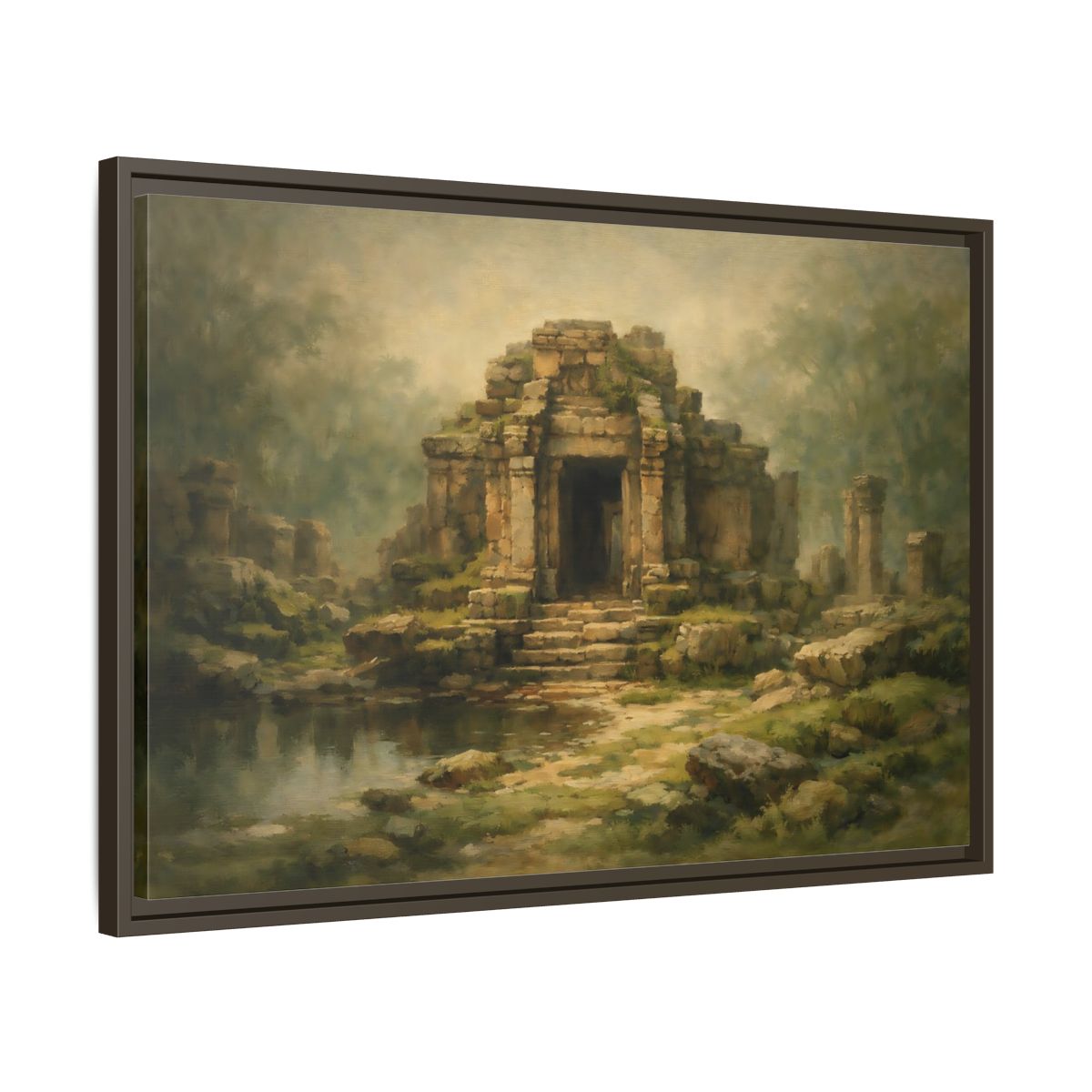 Side Mockup 11. Nature Ancient Temple Ancient Temple Ruins shown as stretched canvas wall art