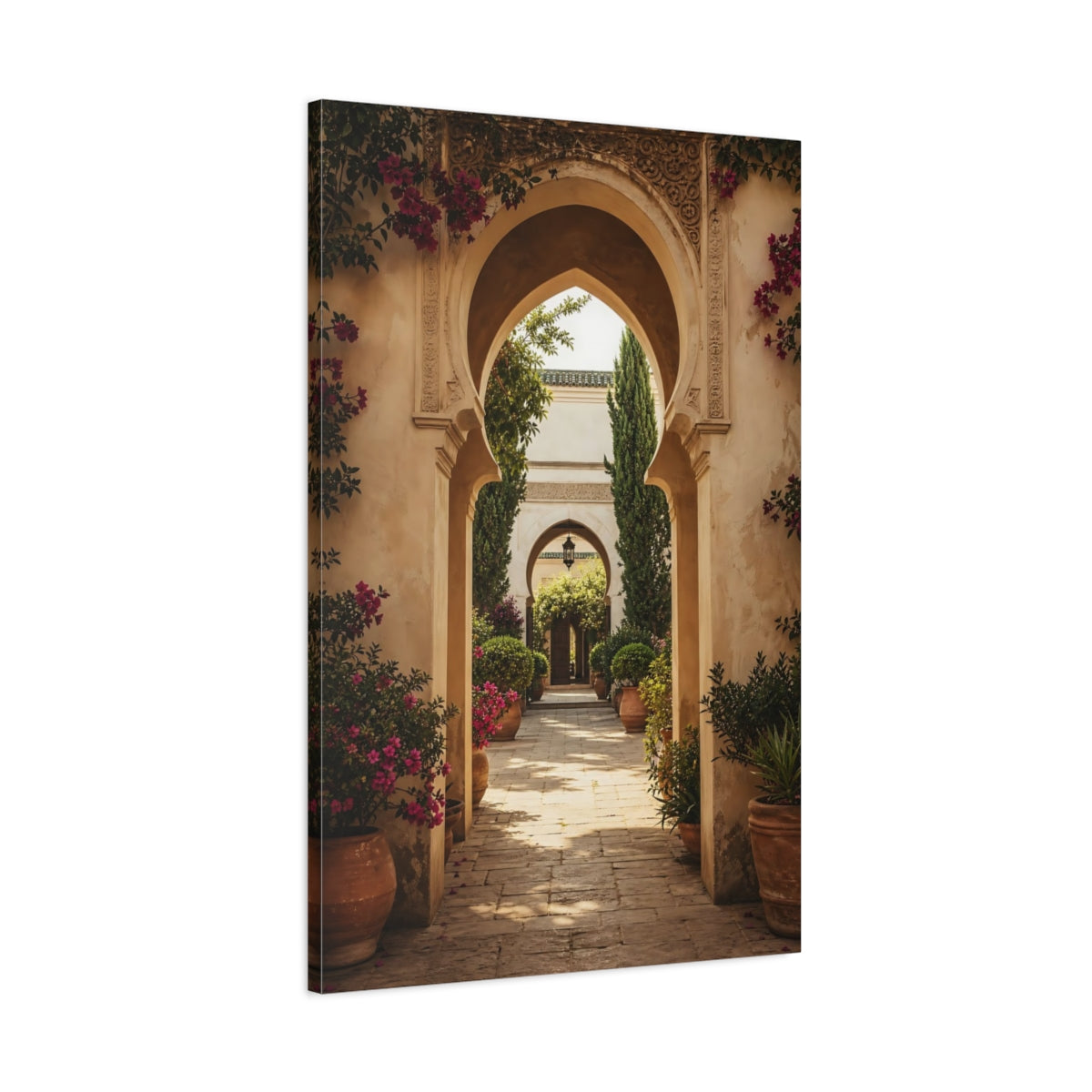 Main Mockup. Nature Archway Moroccan Garden Arch shown as stretched canvas wall art