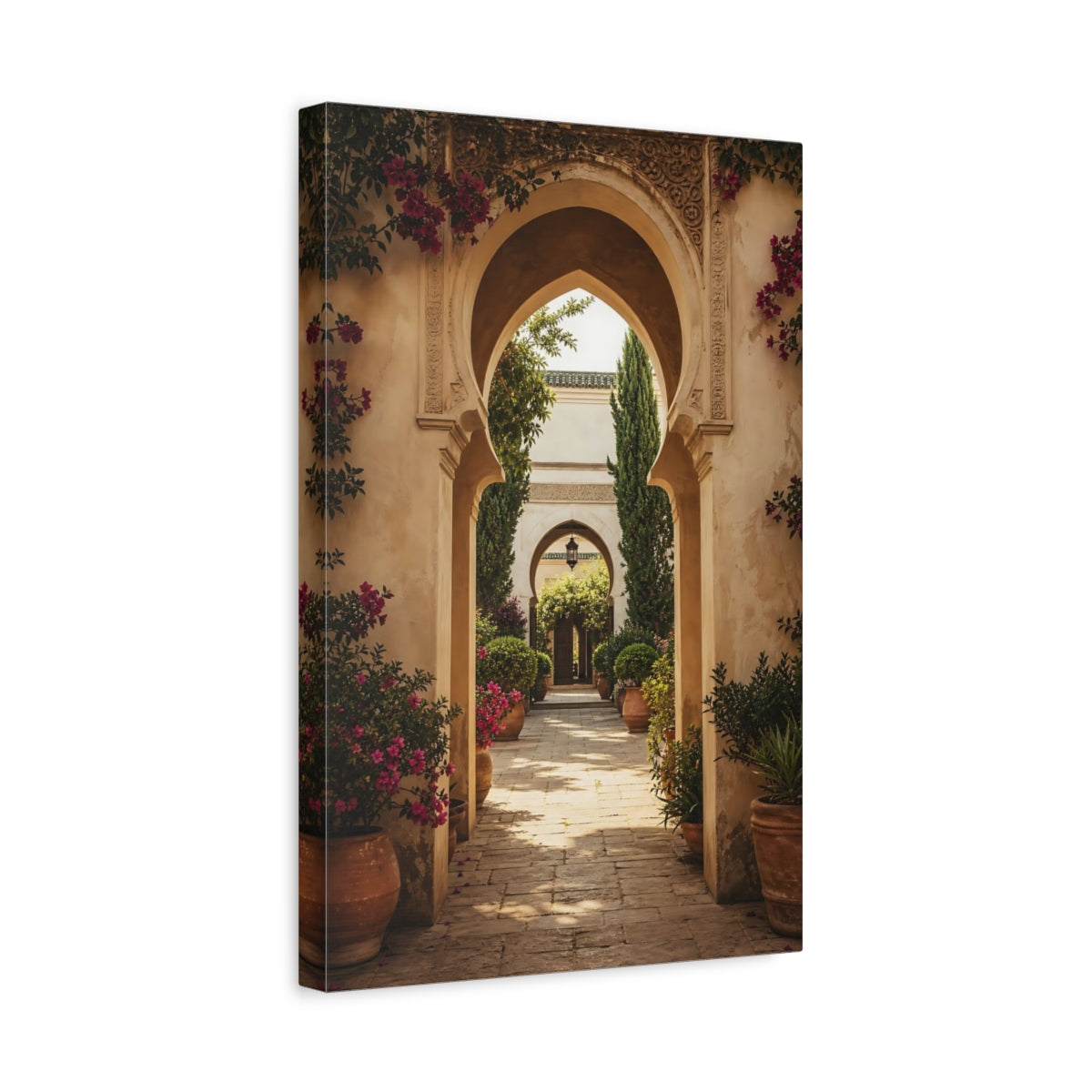 Side Mockup 4. Nature Archway Moroccan Garden Arch shown as stretched canvas wall art
