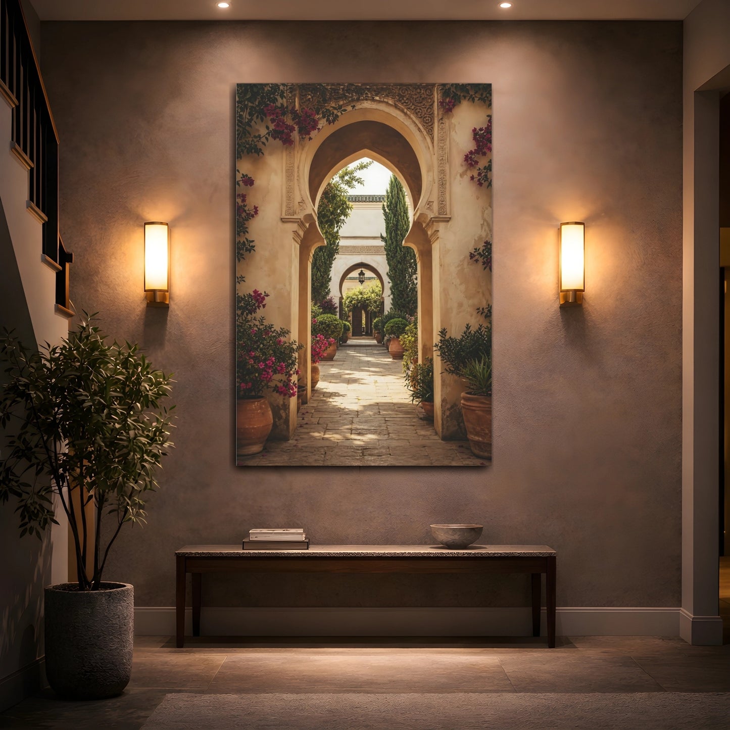 Mockup 2. Nature Archway Moroccan Garden Arch shown as stretched canvas wall art
