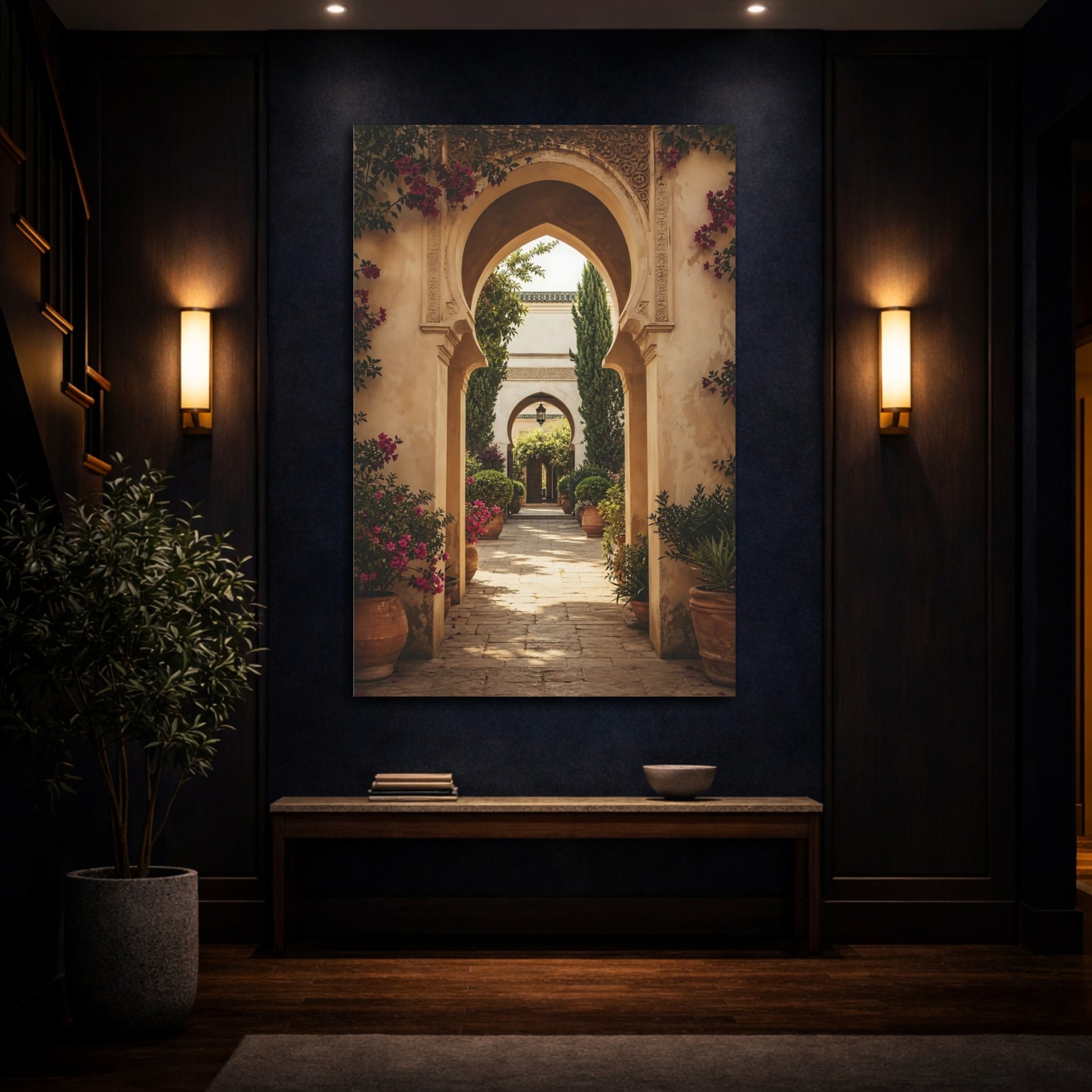 Mockup 4. Nature Archway Moroccan Garden Arch shown as stretched canvas wall art