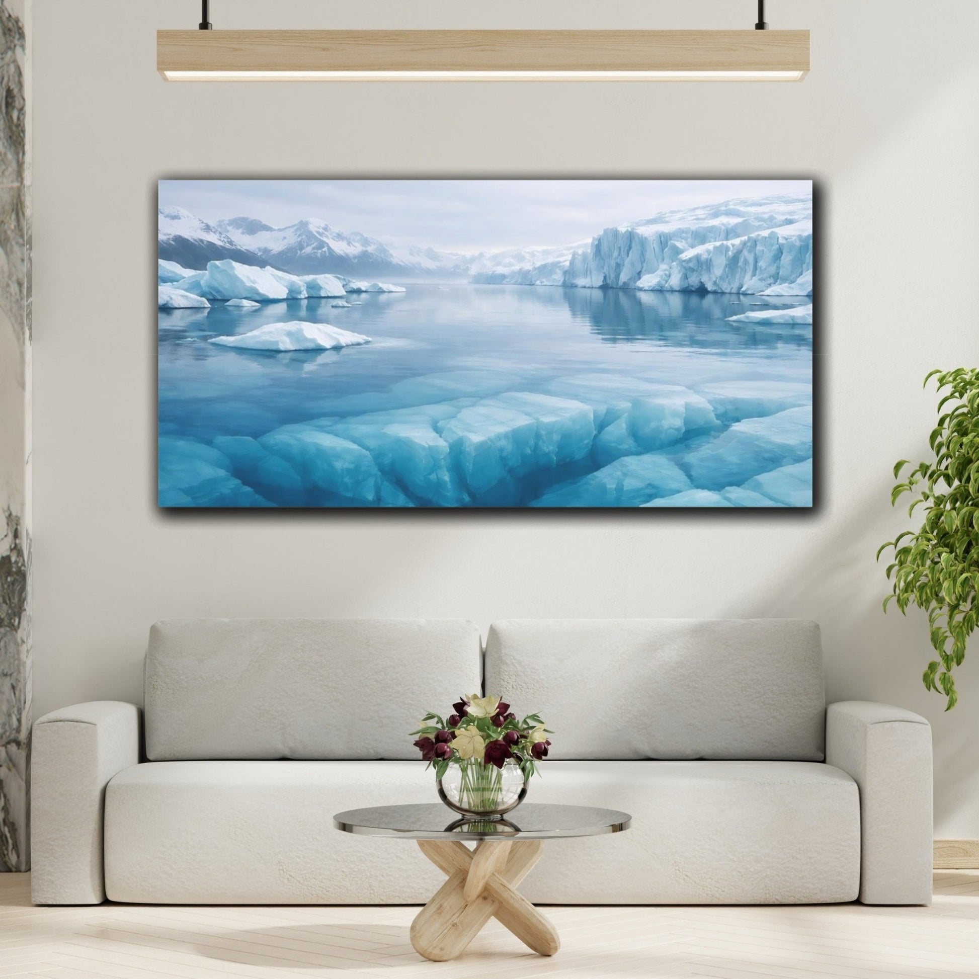 Nature Arctic Landscape Blue And White - Canvas Wall Art Print - YesArtYes