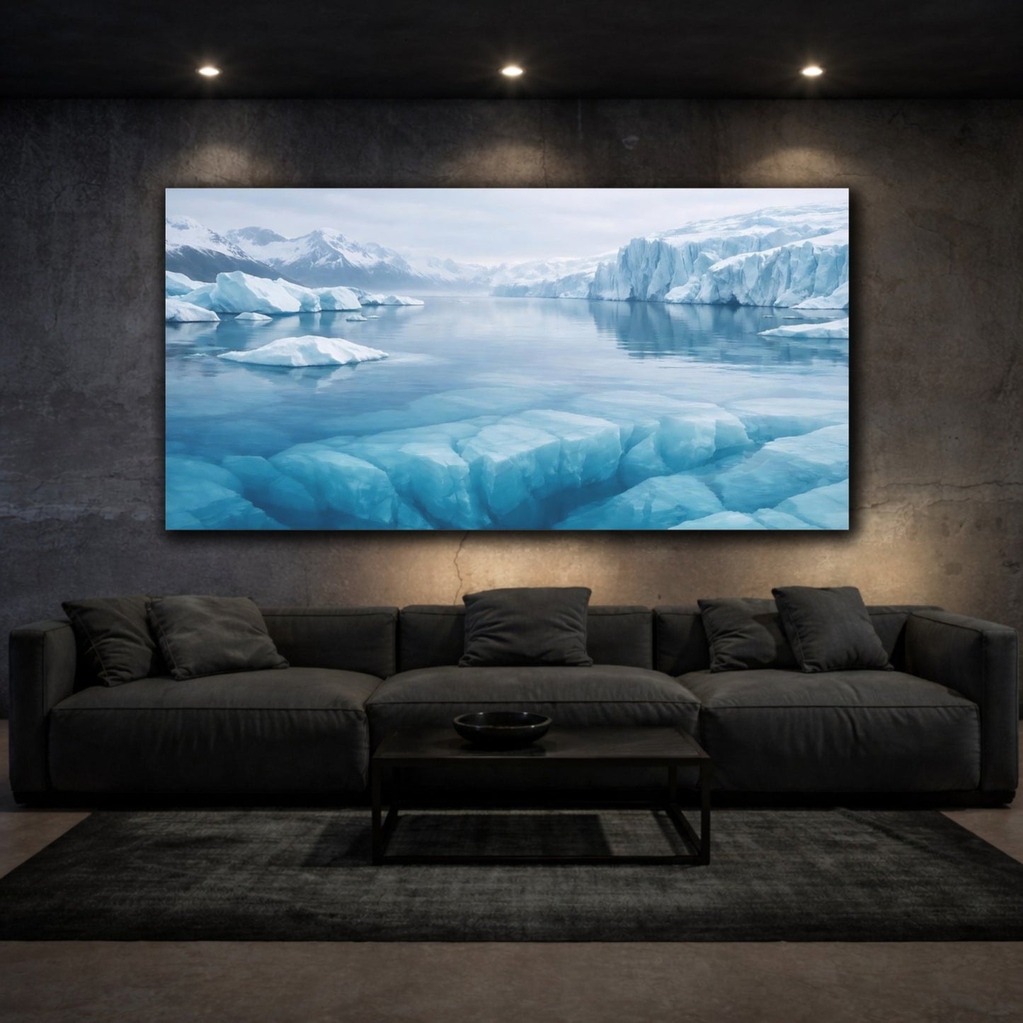 Nature Arctic Landscape Blue And White - Canvas Wall Art Print - YesArtYes