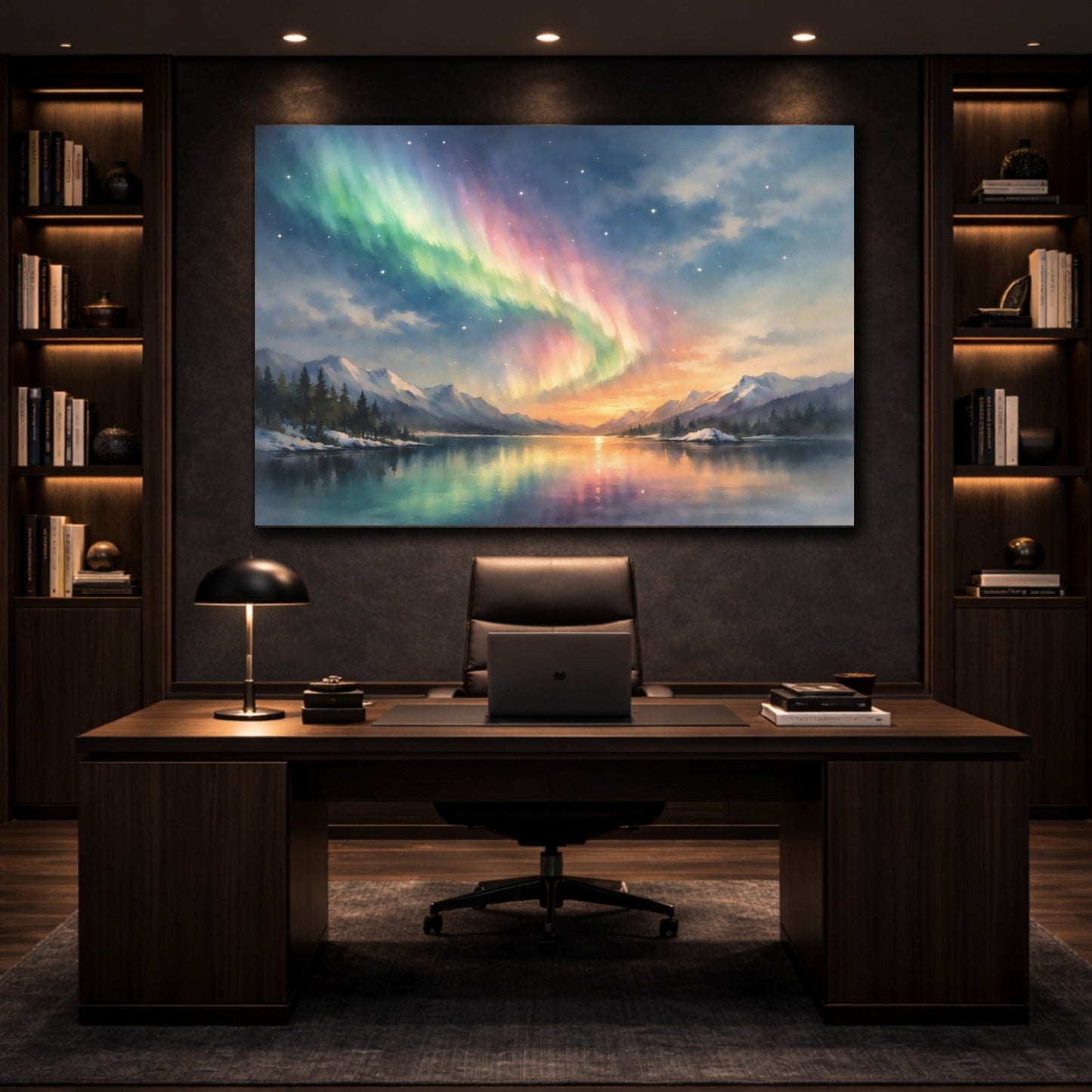 Nature Aurora Borealis Colorful - Canvas Wall Art Print - YesArtYes