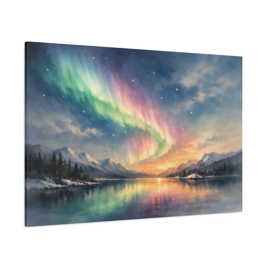 Nature Aurora Borealis Colorful - Canvas Wall Art Print - YesArtYes